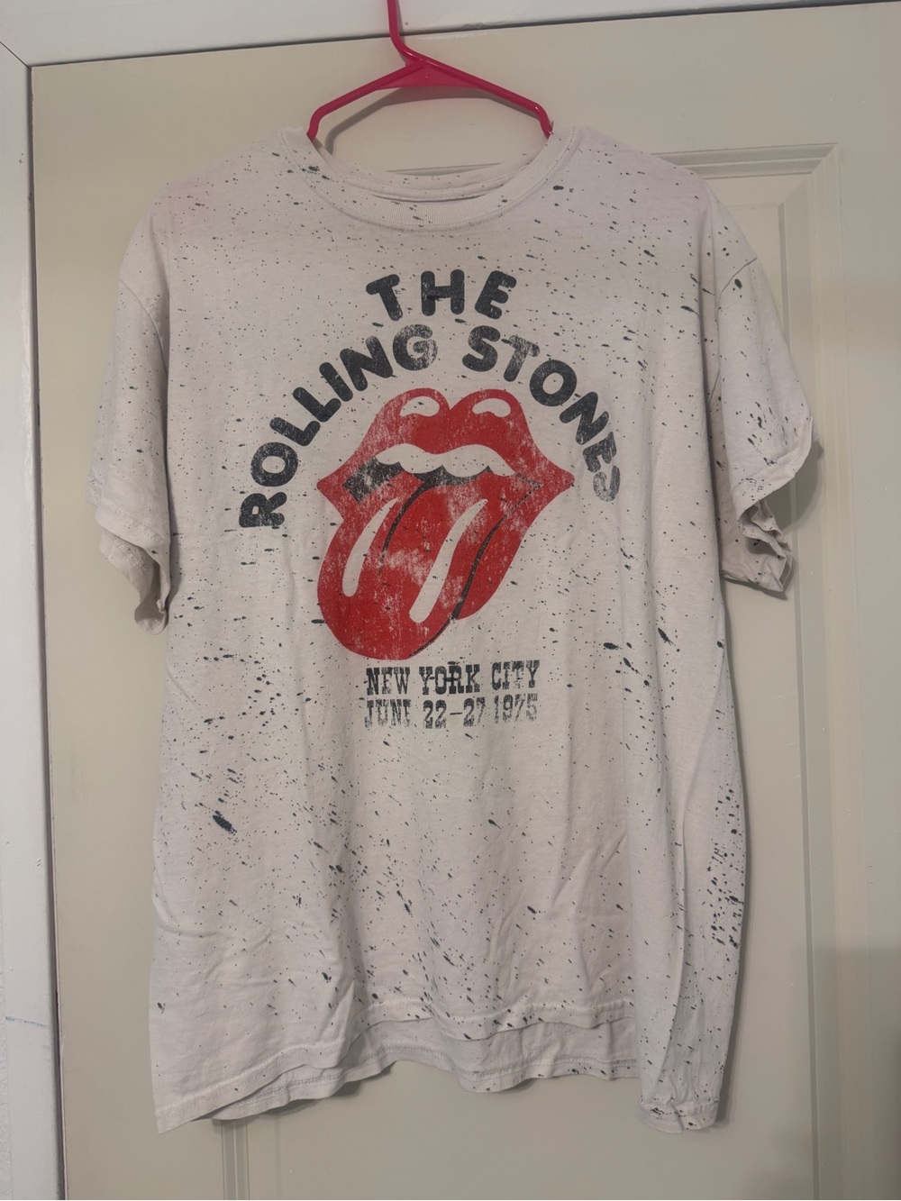 LG White Tee with Black Speckle and Gray Logo
